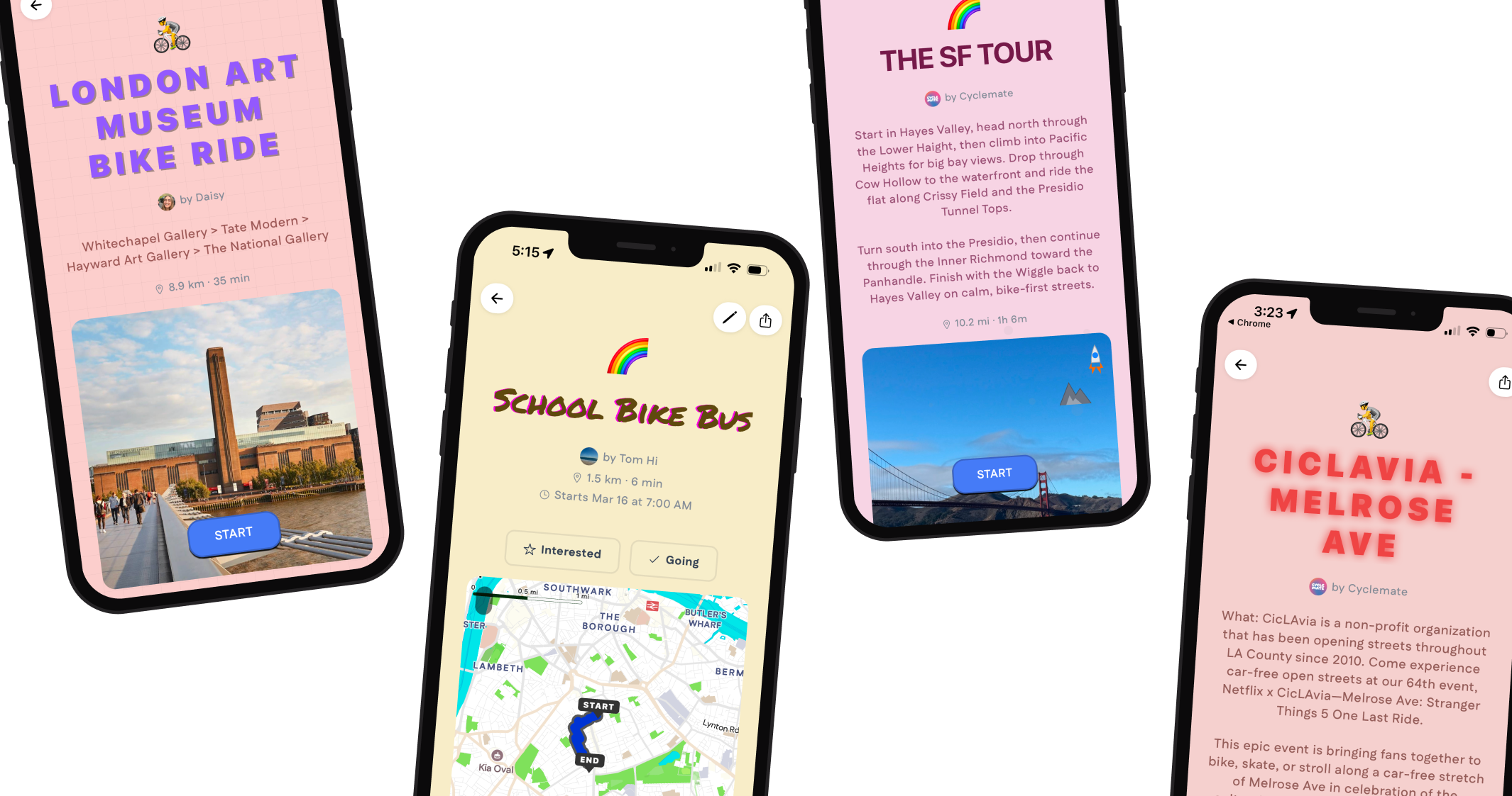 Cyclemate running on Android